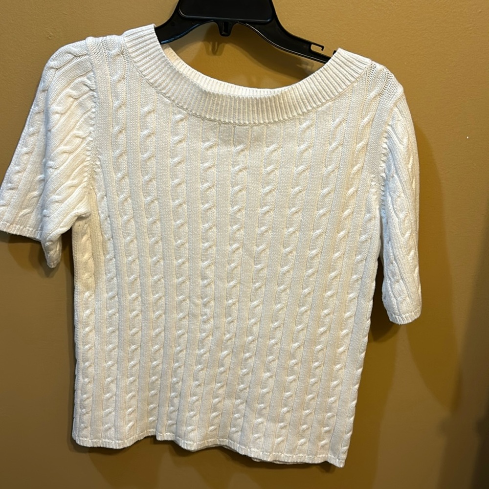 Talbots white short sleeve sweater